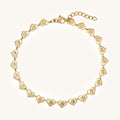 Vilrian gold plated stainless steel cutout heart link bracelet with sunburst textured engraving